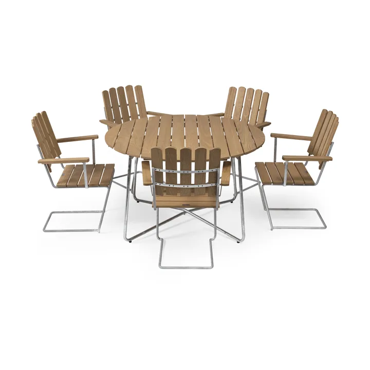 Ensemble Salle à Manger Grythyttan en chêne 9A Ø120cm + 5x A2 - Grythyttan Stålmöbler