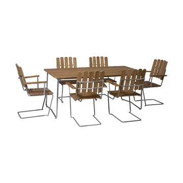Ensemble Salle à Manger Grythyttan teck B31 170 cm + 6 A2 - Grythyttan Stålmöbler