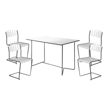 Ensemble Salle à Manger High Tech - table rectangulaire - Grythyttan Stålmöbler