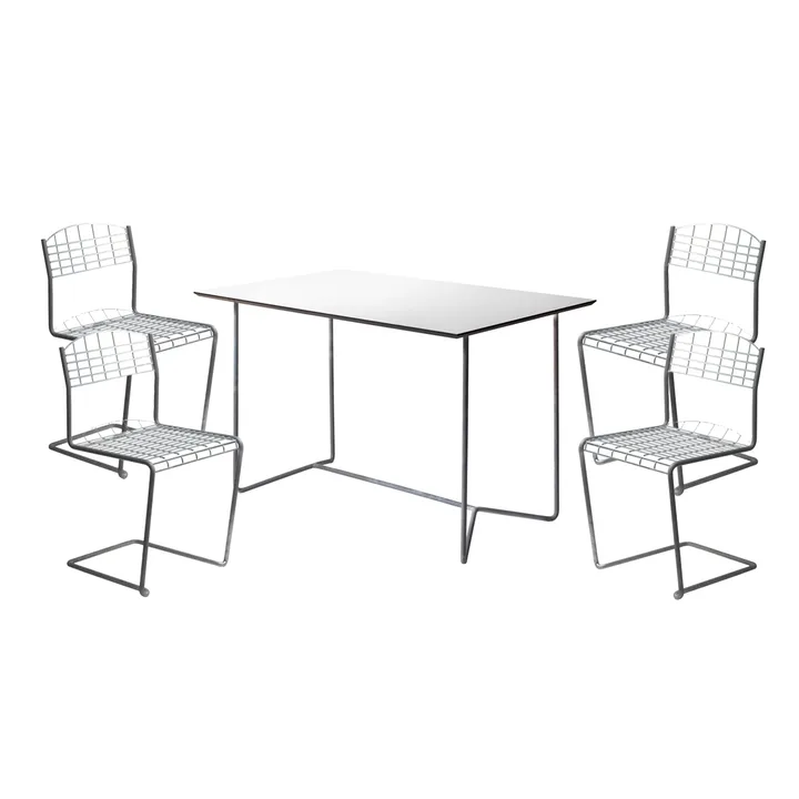 Ensemble Salle à Manger High Tech - table rectangulaire - Grythyttan Stålmöbler