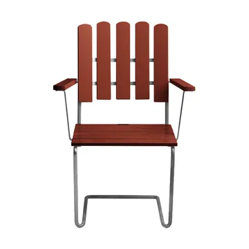 Fauteuil A2 - Chêne laqué rouge foncé-châssis galvanisé à chaud - Grythyttan Stålmöbler