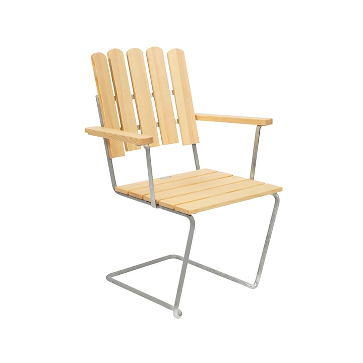 Fauteuil A2, Pin huilé-structure en acier avec galvanisation à chaud Grythyttan Stålmöbler