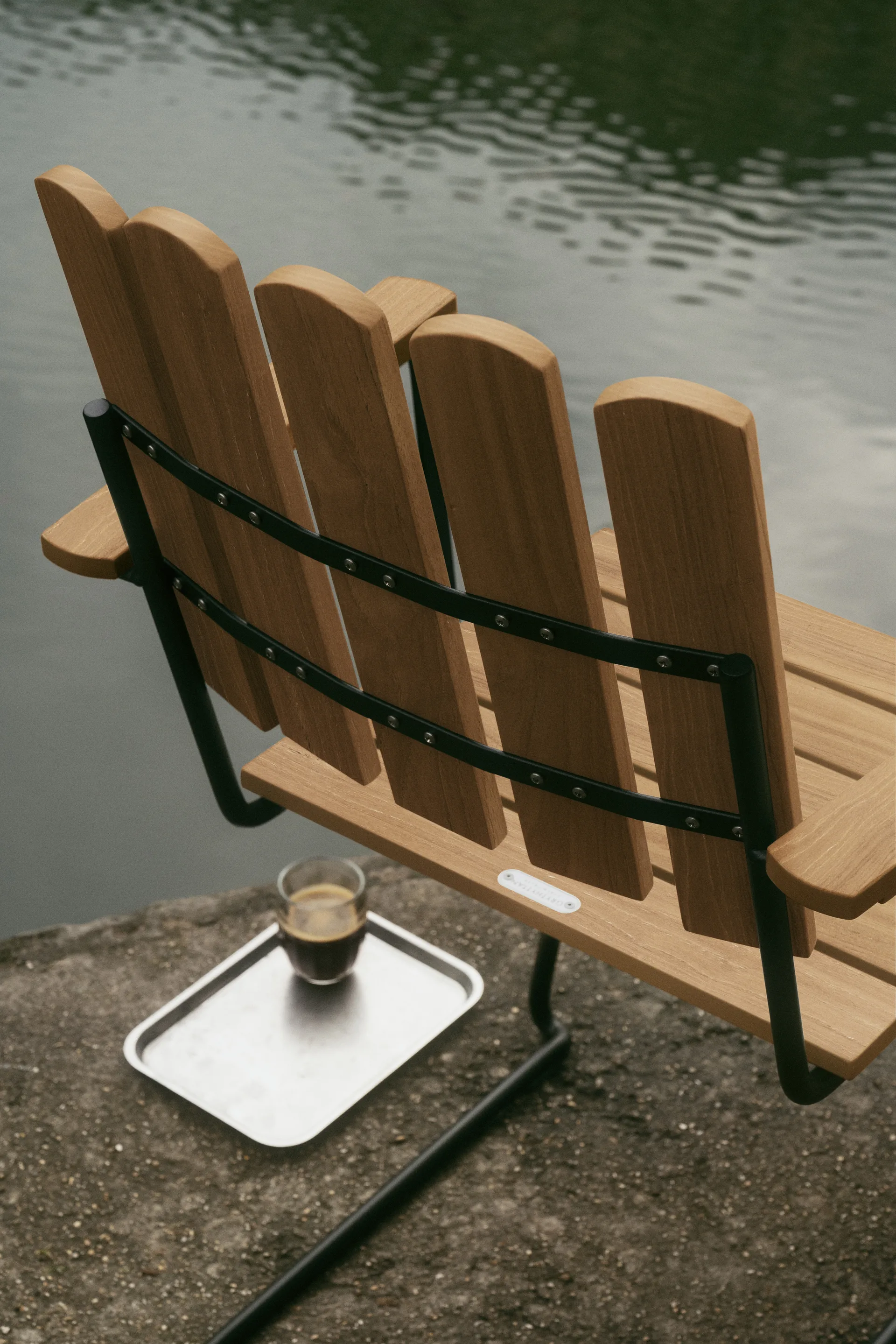 Fauteuil A2, Teck non traité-noir Grythyttan Stålmöbler