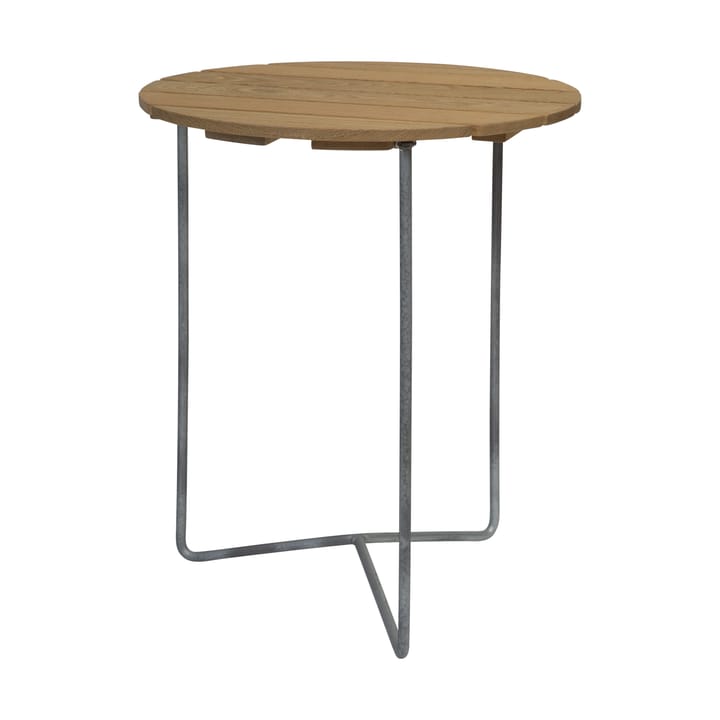 Table 6B Ø60 cm - Chêne huilé - pieds galvanisés - Grythyttan Stålmöbler