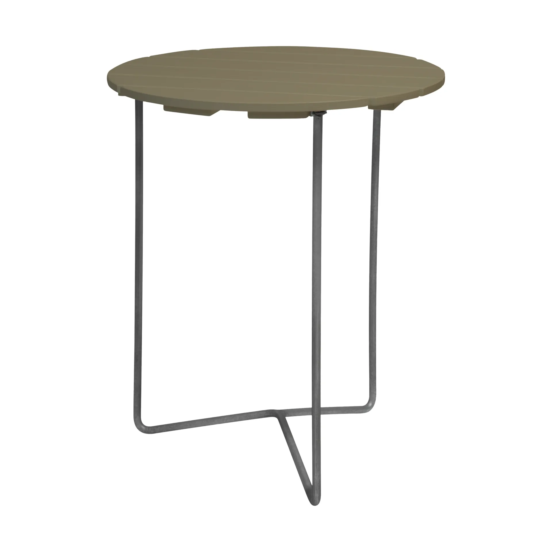 Table 6B Ø60 cm, Vert clair chêne-stand galvanisé à chaud Grythyttan Stålmöbler