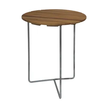 Table 6B - Teck non traité - pieds galvanisés, Ø60 cm - Grythyttan Stålmöbler