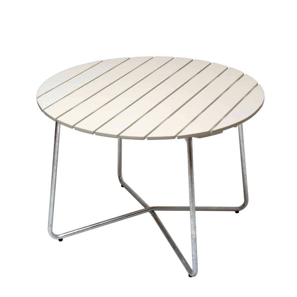 Grythyttan Stålmöbler Table à manger 9A Chêne laqué blanc Ø100 cm