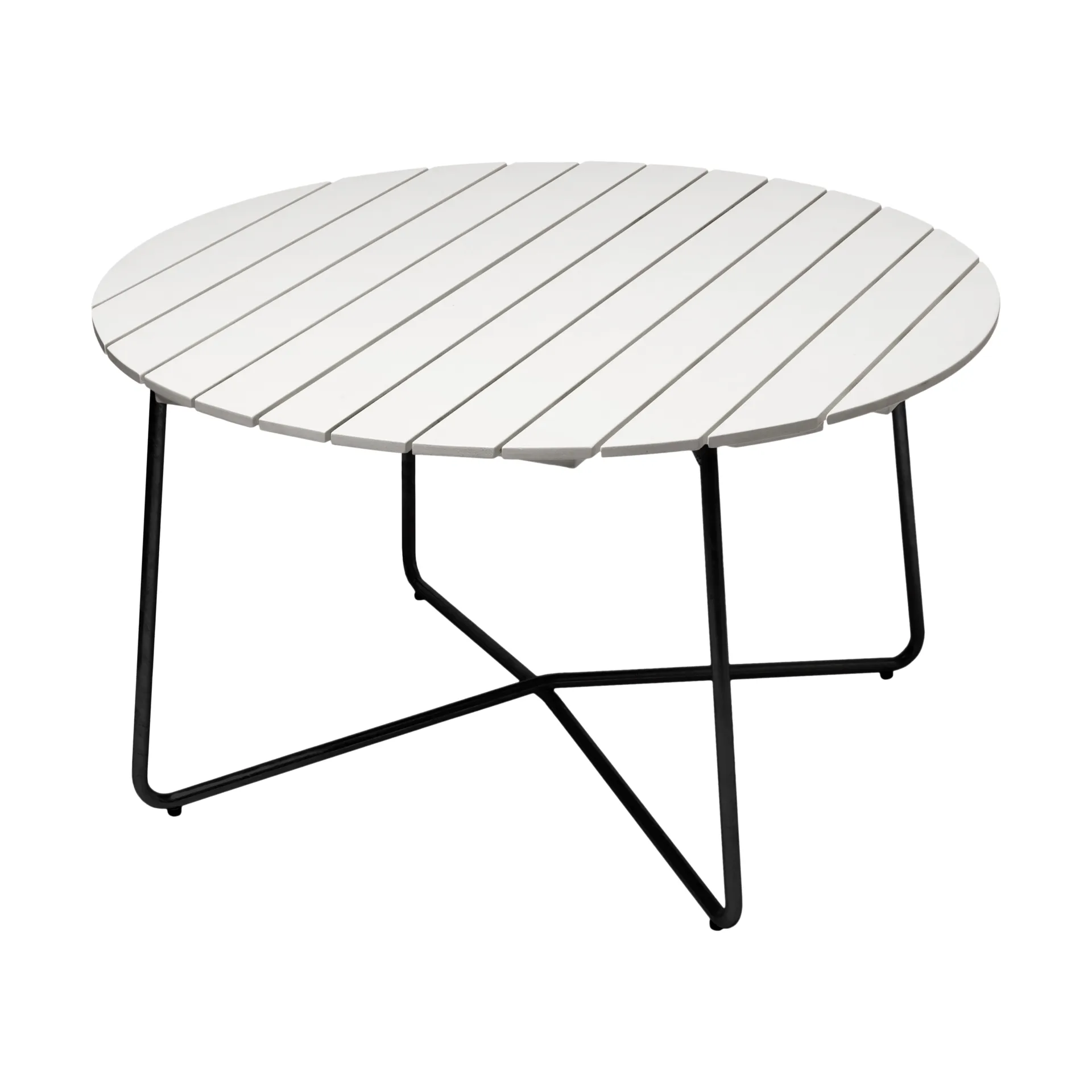 Table à manger 9A, Chêne laqué blanc-noir, Ø120 cm Grythyttan Stålmöbler