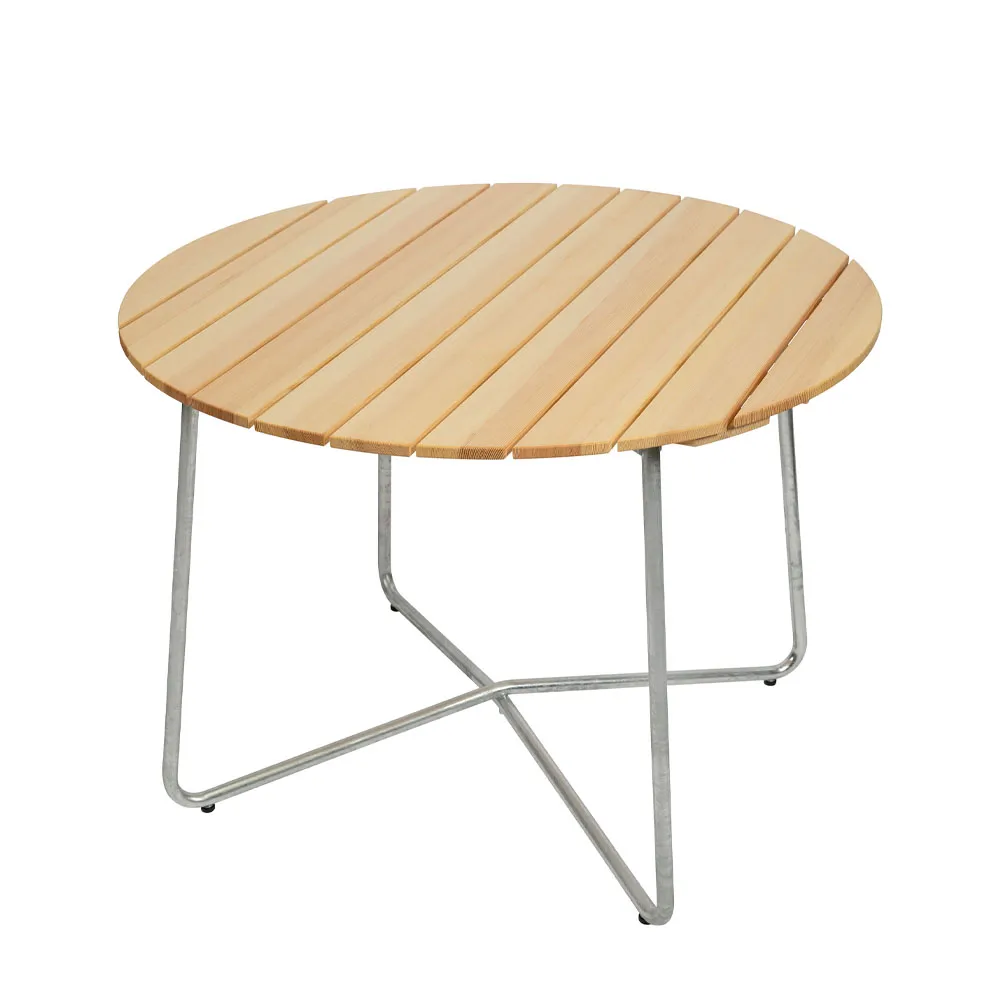 Table à manger 9A, Pin huilé Ø100 cm Grythyttan Stålmöbler