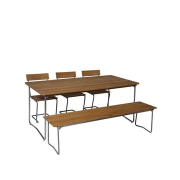Table à manger B31 - Teck-structure en acier avec galvanisation à chaud - Grythyttan Stålmöbler