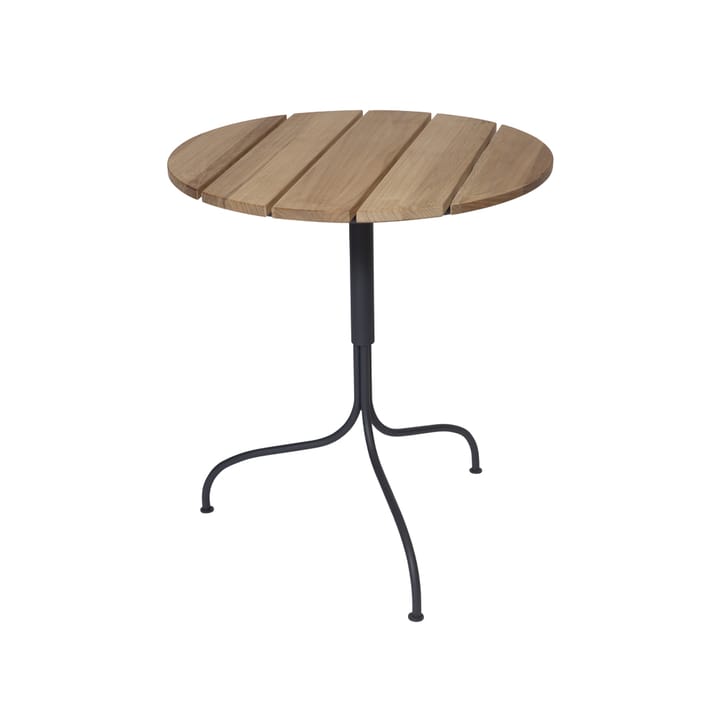 Table Akleja Ø65cm - Teck - structure en gris foncé - Grythyttan Stålmöbler