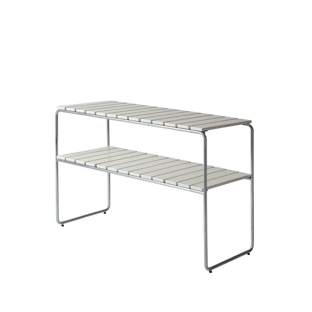 Table d'appoint Grythyttan, Chêne laqué blanc-structure en acier avec galvanisation à chaud Grythyttan Stålmöbler