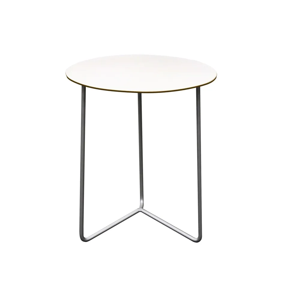 Table High Tech, Blanc-structure en acier avec galvanisation à chaud, Ø60 cm Grythyttan Stålmöbler