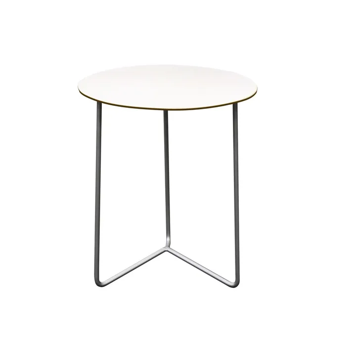 Table High Tech - Blanc-structure en acier avec galvanisation à chaud, Ø60 cm - Grythyttan Stålmöbler