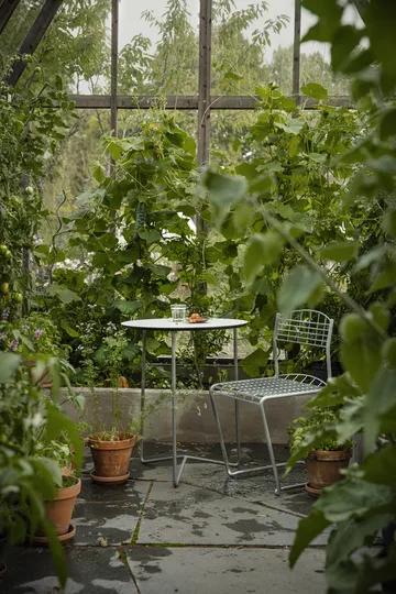 Table High Tech - Blanc-structure en acier avec galvanisation à chaud, Ø60 cm - Grythyttan Stålmöbler