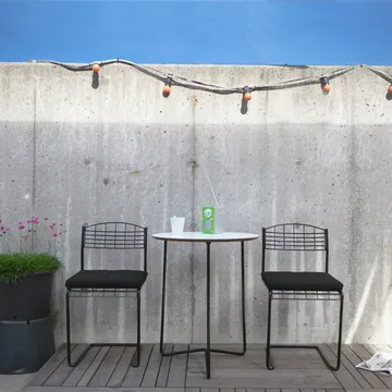 Table High Tech - Blanc-structure noire, Ø60 cm - Grythyttan Stålmöbler