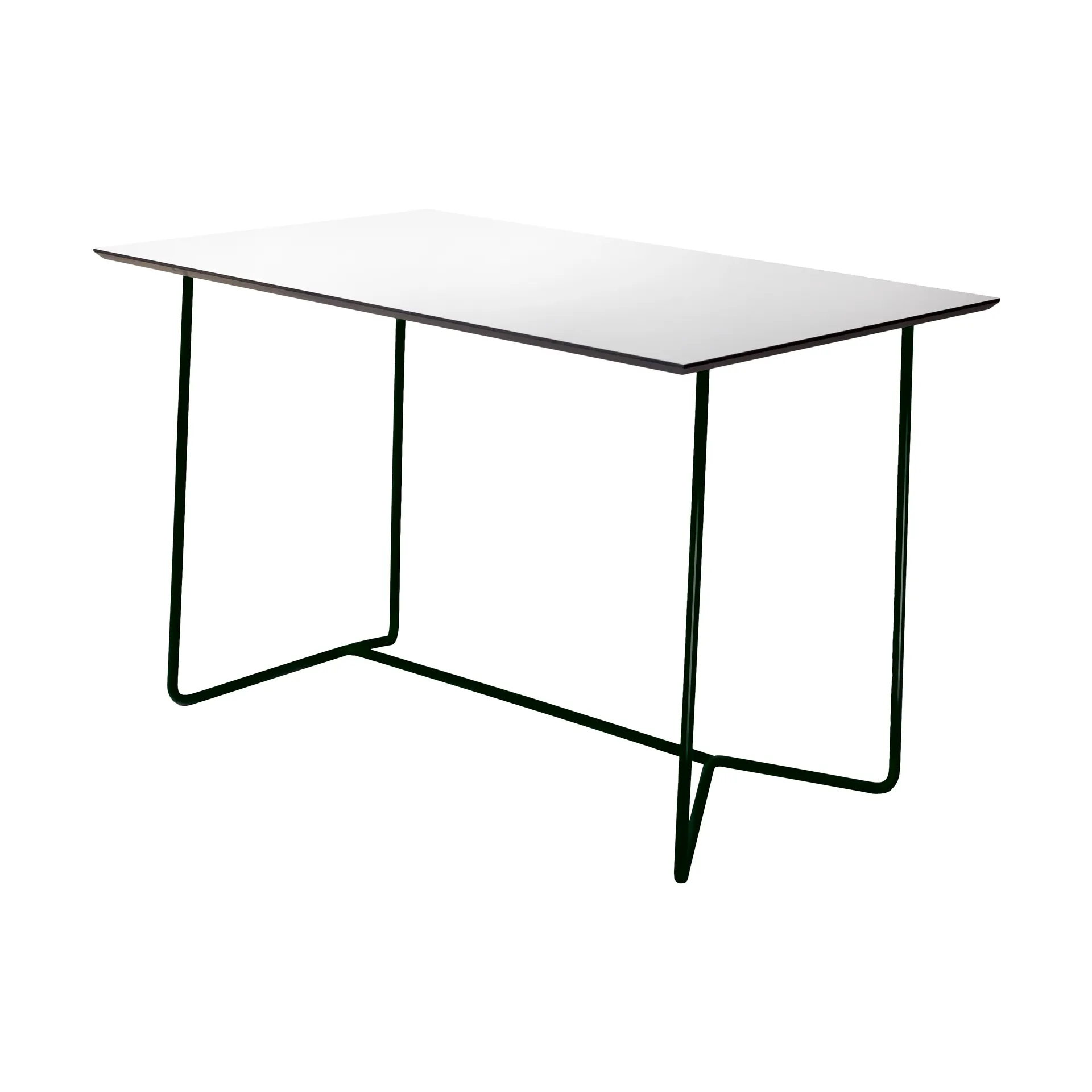Table High Tech rectangulaire, Blanc stratifié compact-noir Grythyttan Stålmöbler