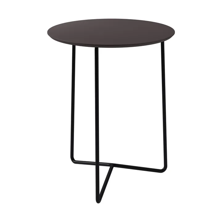 Table High Tech - Structure en laminé compact Charcoal et acier galvanisé, Ø60 cm - Grythyttan Stålmöbler