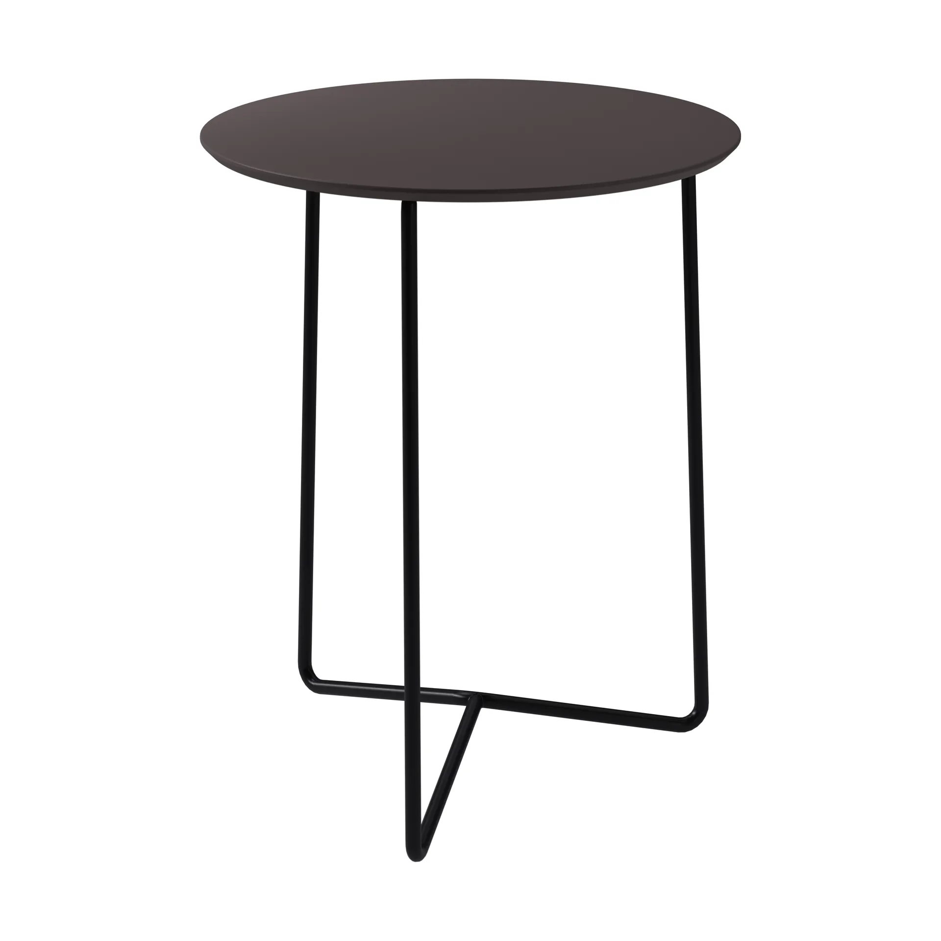 Table High Tech, Structure en laminé compact Charcoal et acier noir, Ø60 cm Grythyttan Stålmöbler