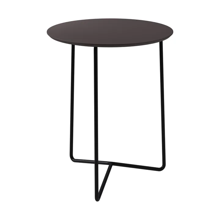 Table High Tech - Structure en laminé compact Charcoal et acier noir, Ø60 cm - Grythyttan Stålmöbler