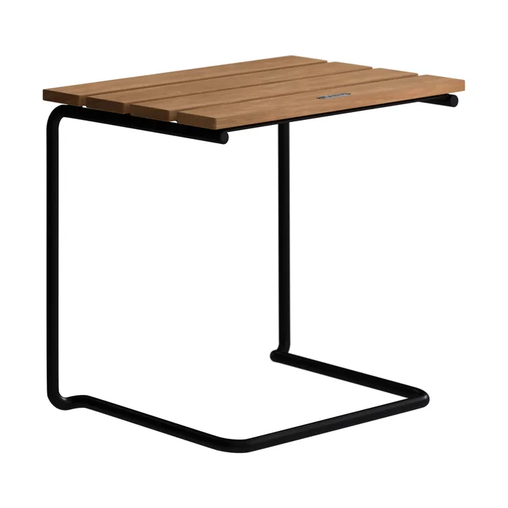 Table/tabouret A3 - Structure en teck et acier noir - Grythyttan Stålmöbler