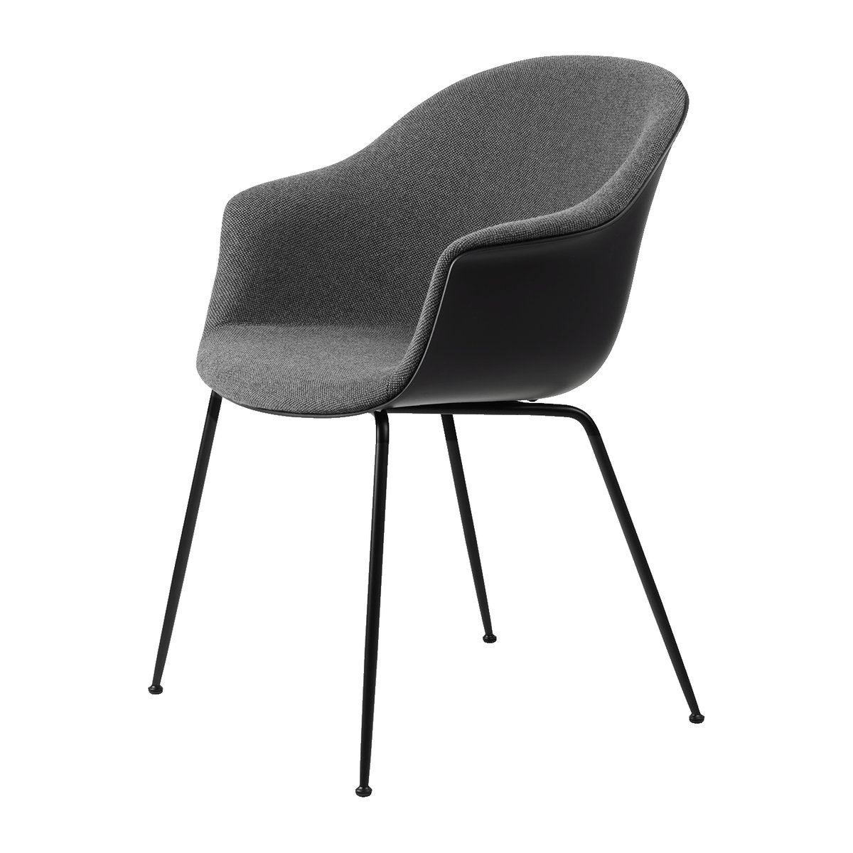 GUBI Bat Dining Chair front upholstered conic base Hallingdal 65 n° 173-black