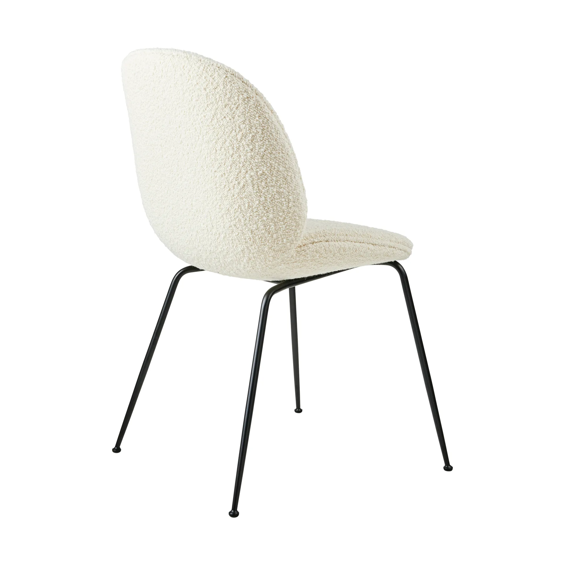 Beetle dining chair fully upholstered conic base, Karakorum 001-structure noire GUBI