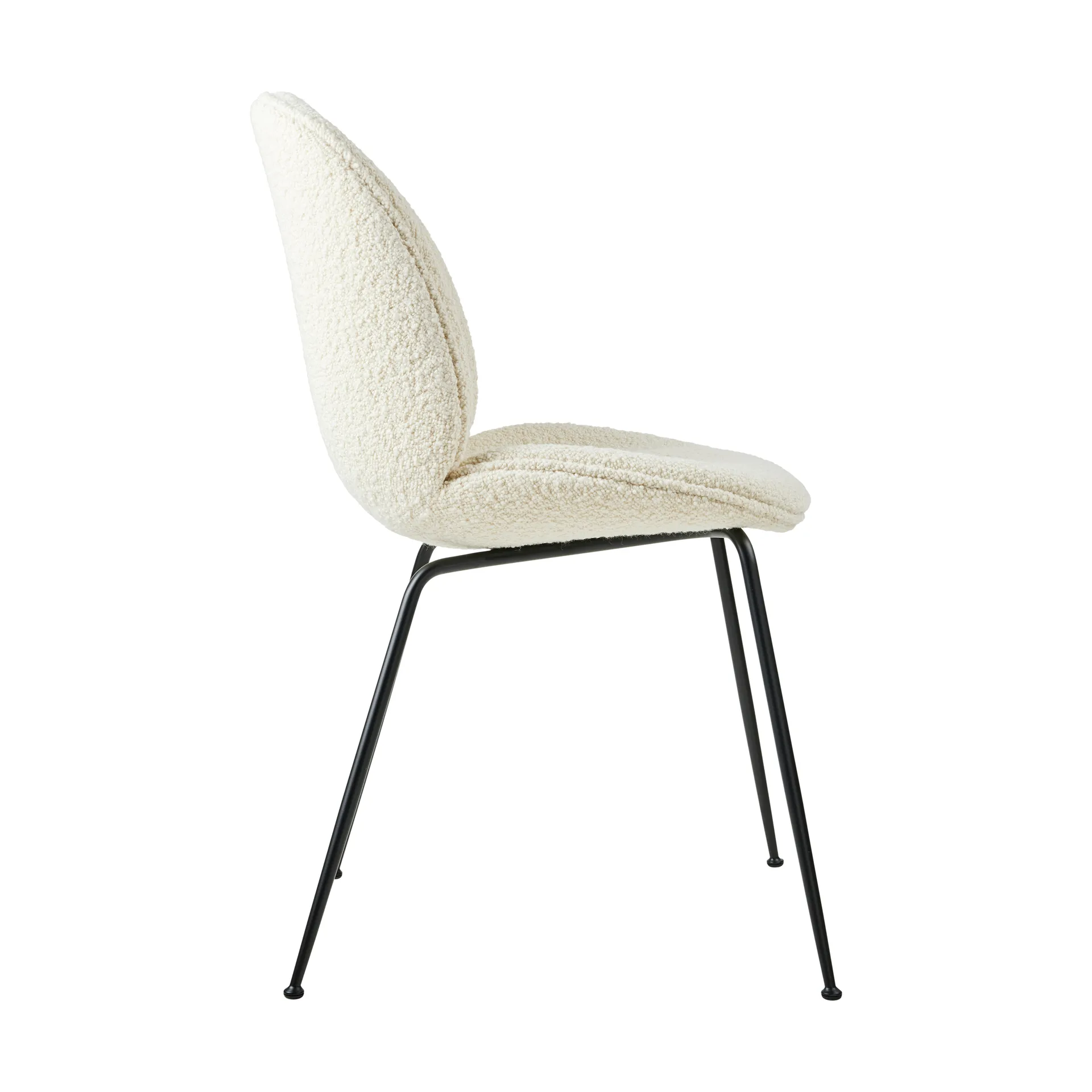Beetle dining chair fully upholstered conic base, Karakorum 001-structure noire GUBI