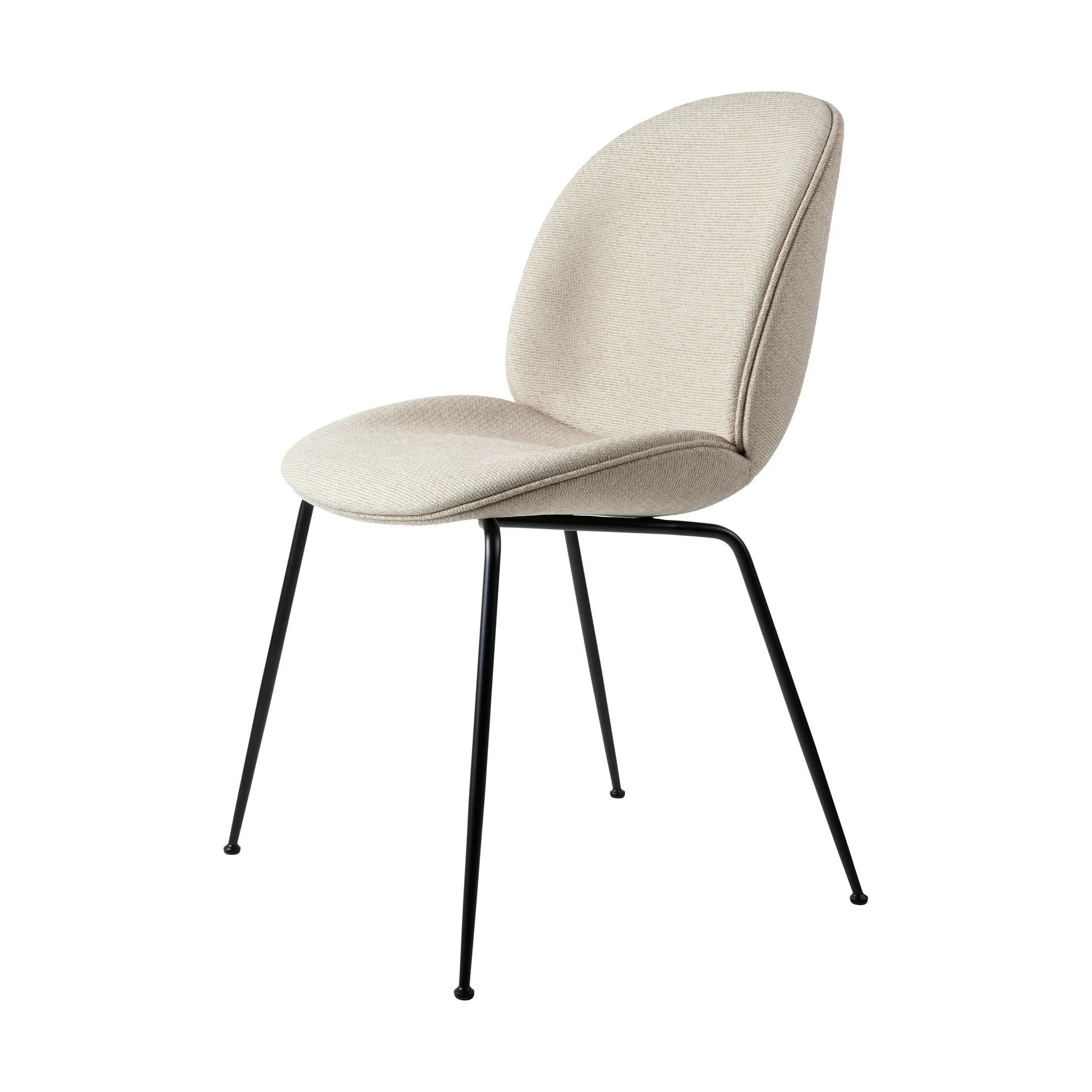 Beetle dining chair fully upholstered conic base, Tempt 61168-black matt GUBI