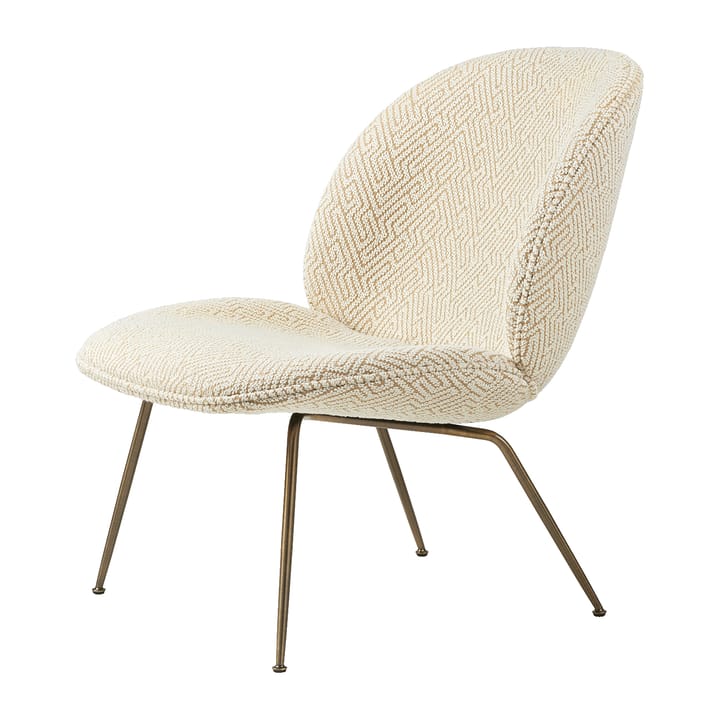 Beetle lounge chair fully upholstered conic base - Dora boucle 0002-antique brass - GUBI