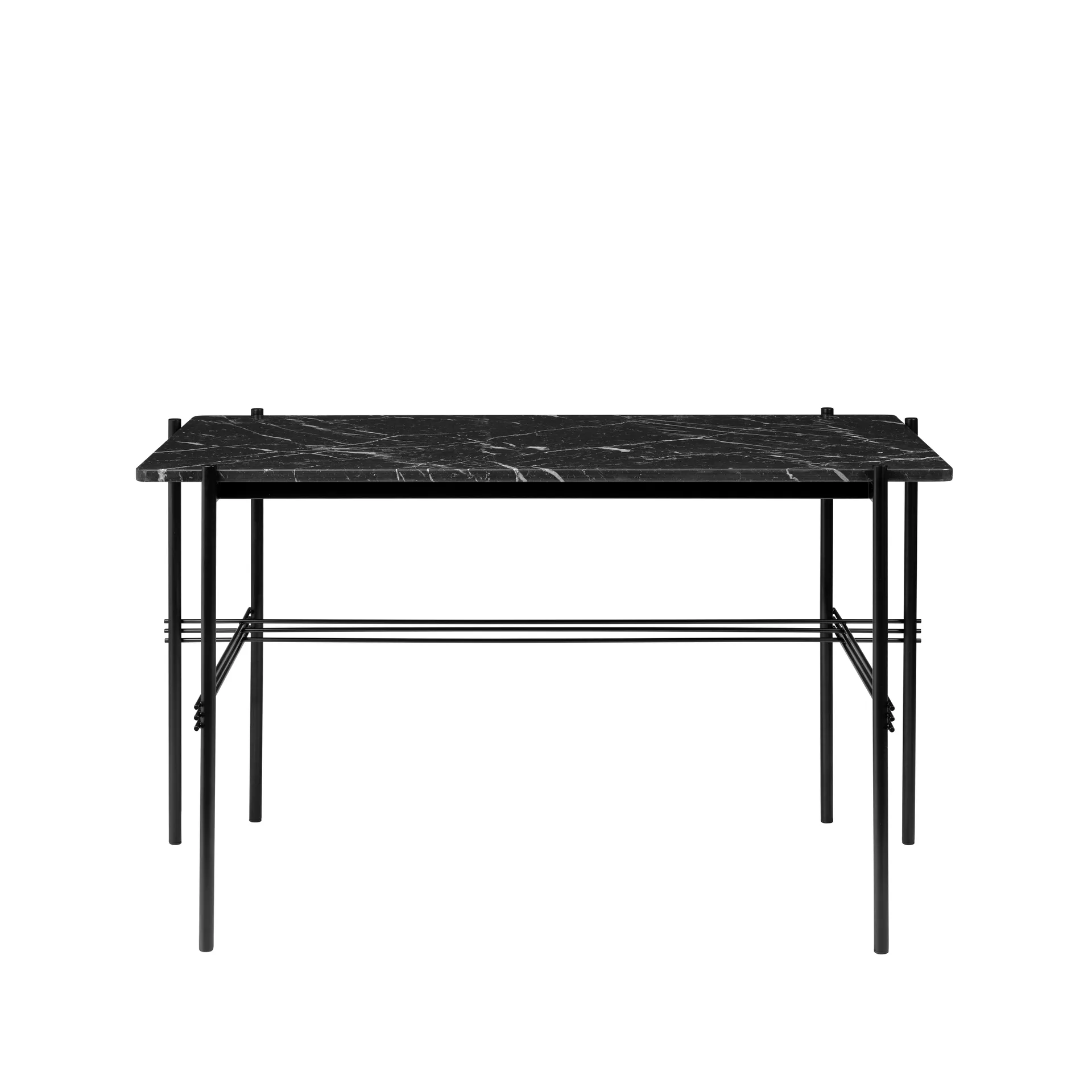 Bureau TS Desk, marble black, acier noir laqué GUBI