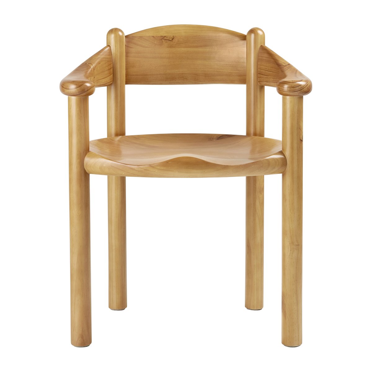 GUBI Chaise à accoudoirs Daumiller Pin doré | Design Scandinave | Chaises | Marron