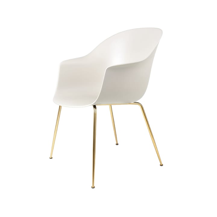 Chaise Bat - alabaster white, structure en laiton - GUBI