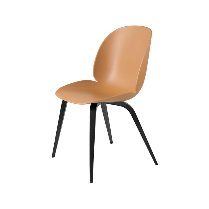 Chaise Beetle - amber brown, structure en hêtre lasuré noir - GUBI