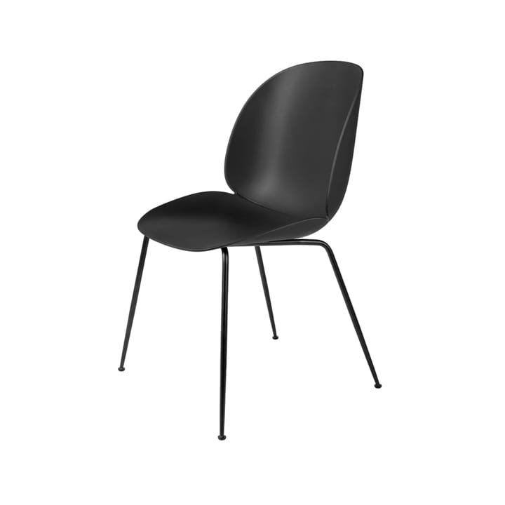 Chaise Beetle - black, structure en acier chromé noir - GUBI