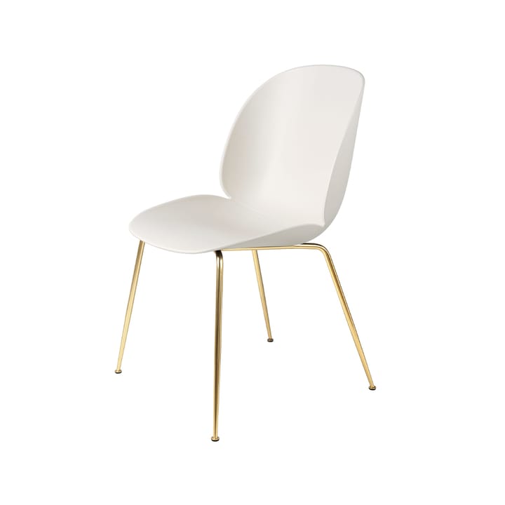 Chaise Beetle - Blanc albâtre, support en laiton - GUBI