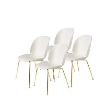 Chaise Beetle Lot de 4 - Alabaster white-structure en laiton - GUBI