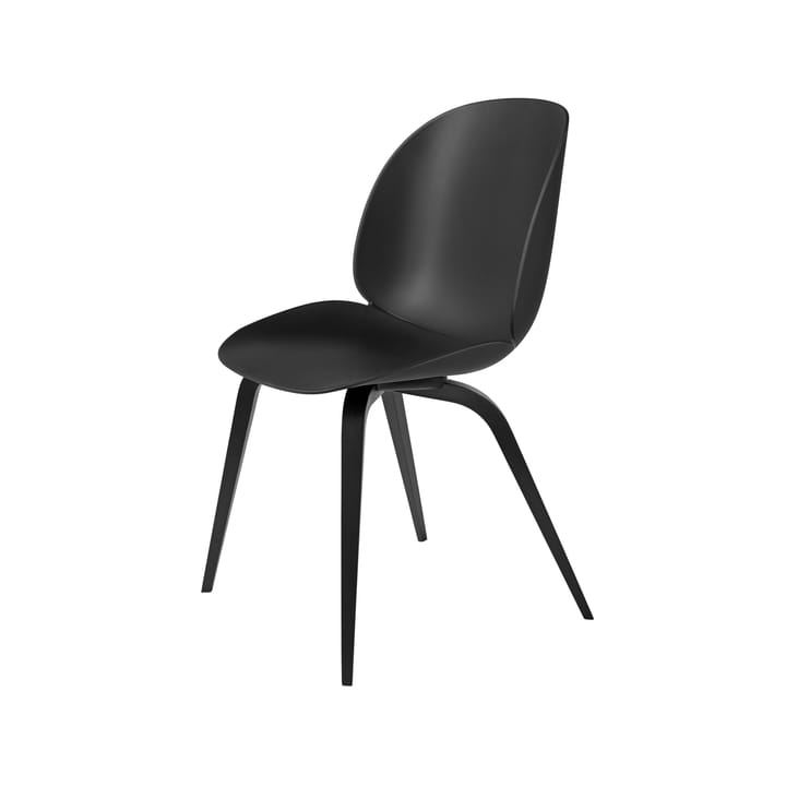 Chaise Beetle - Noir, support en hêtre teinté noir - GUBI