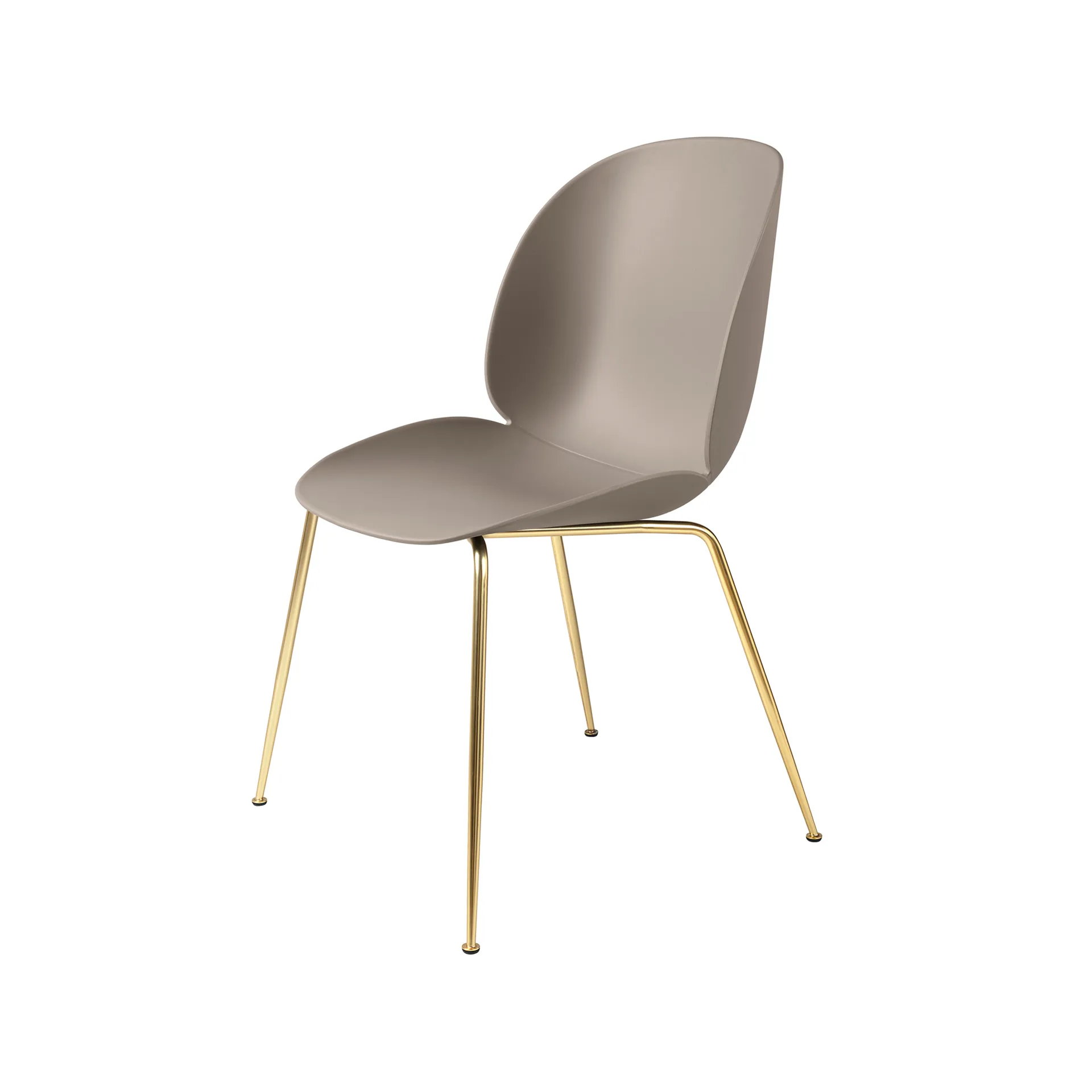 Chaise Beetle, Nouveau beige, support en laiton GUBI