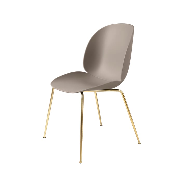 Chaise Beetle - Nouveau beige, support en laiton - GUBI