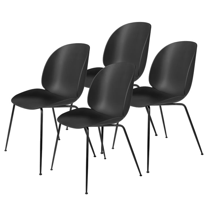 Chaise Beetle pieds noirs Lot de 4 - Black - GUBI