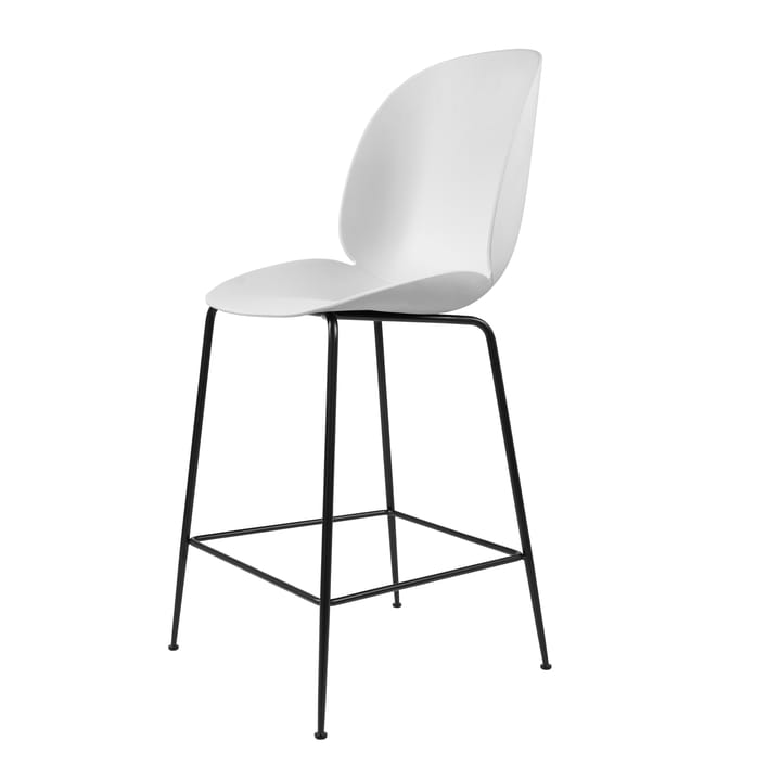 Chaise de bar Beetle plastique pieds noirs - blanc - GUBI