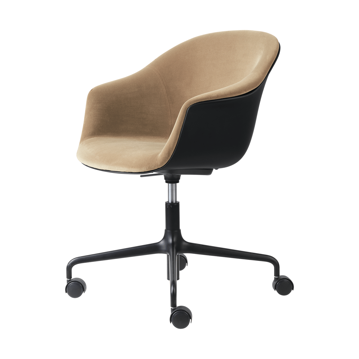 GUBI Chaise de bureau avant rembouré Bat Meeting Chair Dandy gubi 905 dune-noir-noir