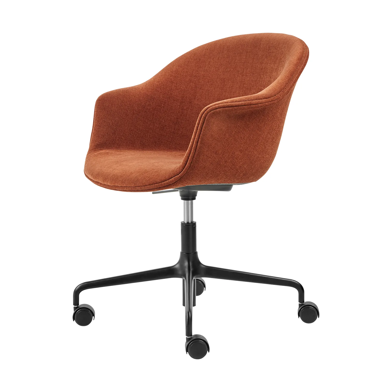 Chaise de bureau rembourée Bat Meeting Chair, Belsuede special dedar 133-supports noirs GUBI