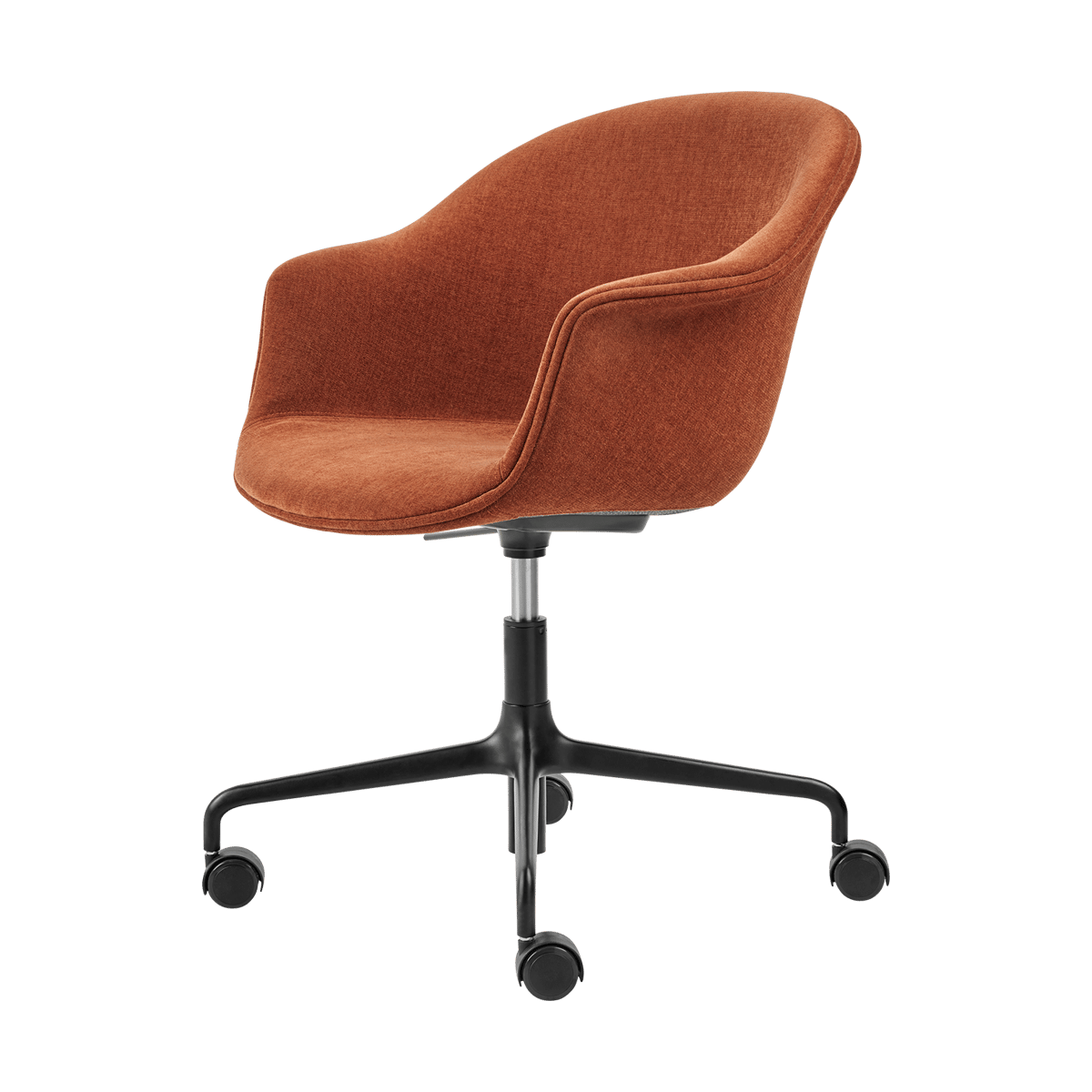GUBI Chaise de bureau rembourée Bat Meeting Chair Belsuede special dedar 133-supports noirs
