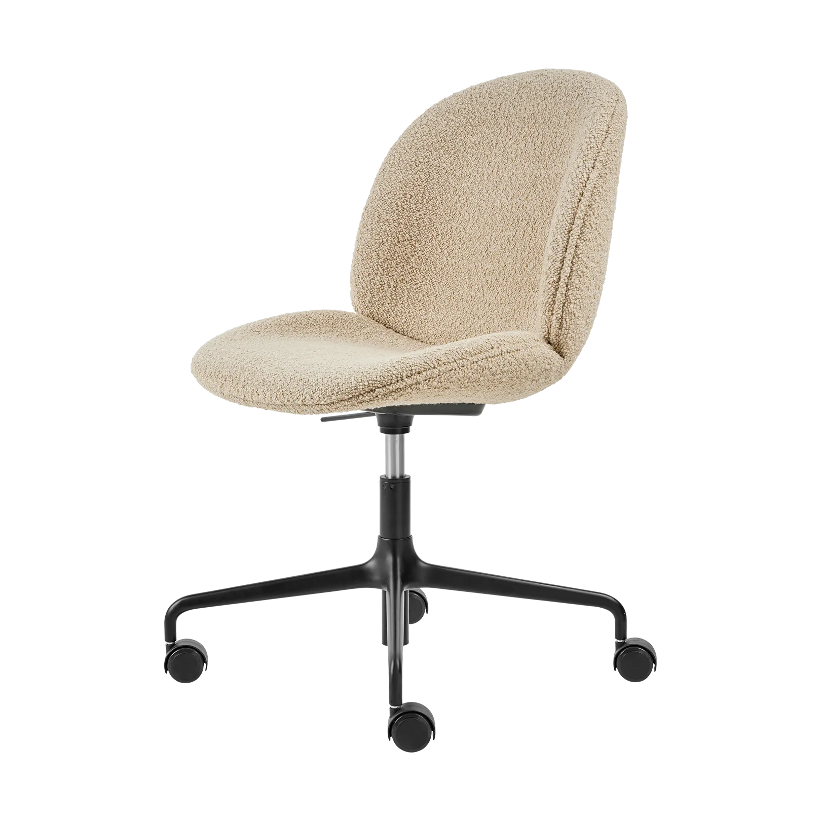 Chaise de bureau rembourée Beetle Meeting Chair, Karakorum dedar 003-supports noirs GUBI