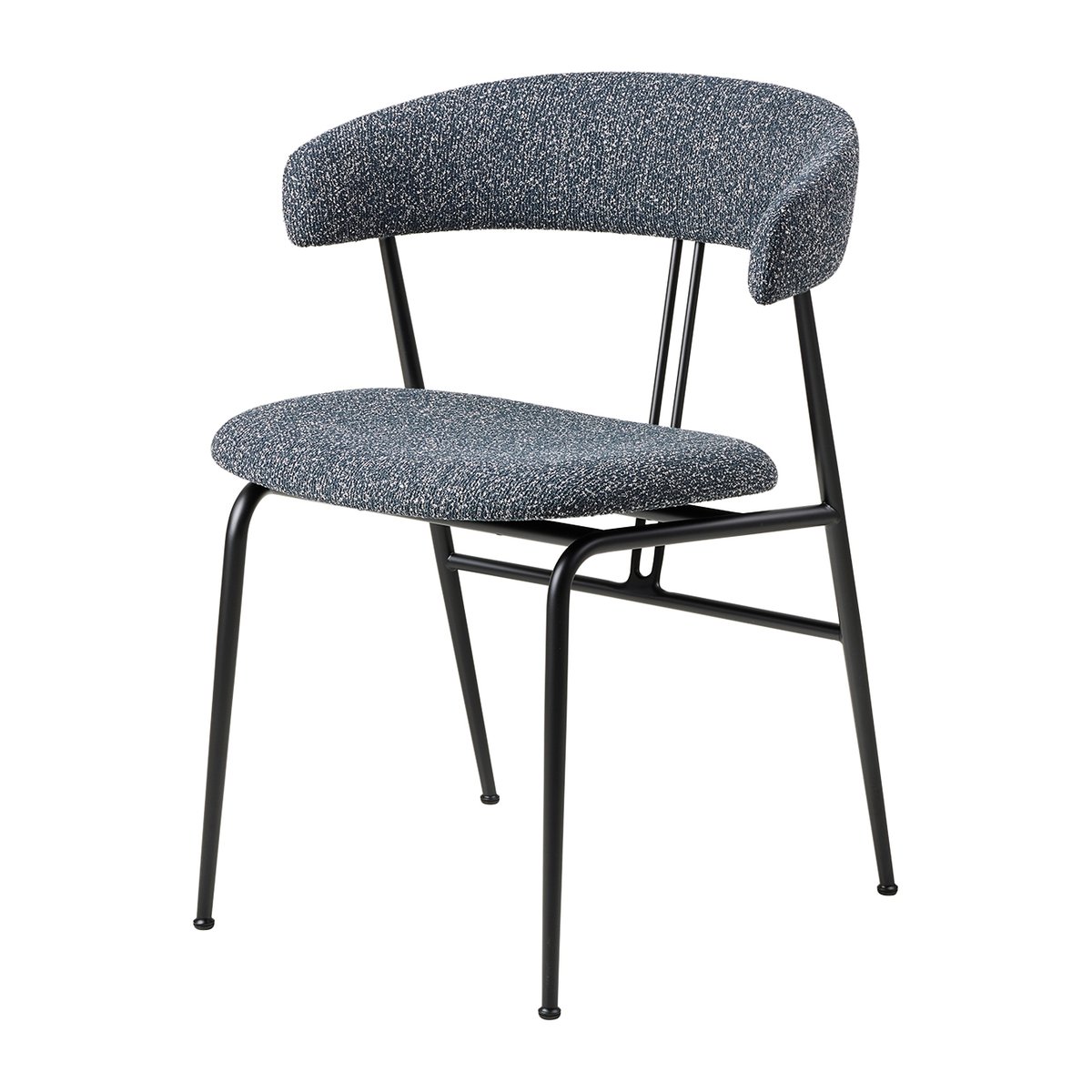 GUBI Chaise Violin Around bouclé 023-black | Design Scandinave | Chaises | Gris
