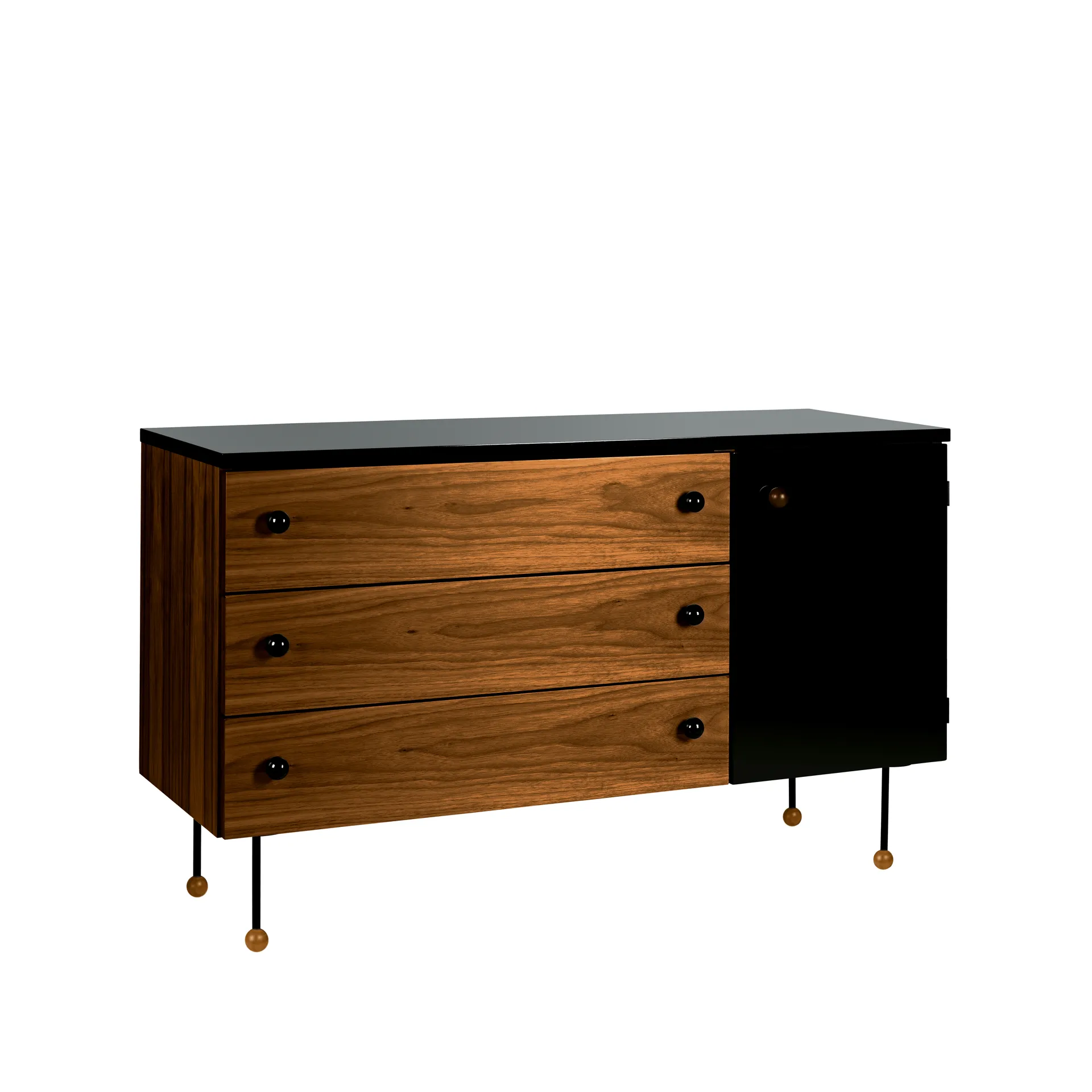 Commode 62 Dresser, american walnut, 3 tiroirs GUBI