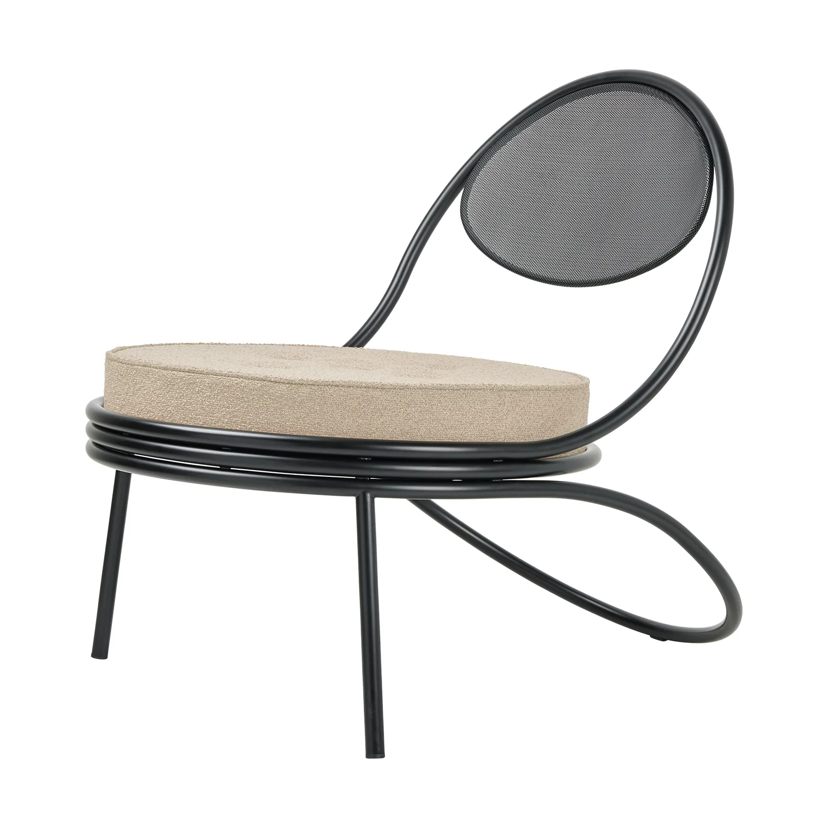 Copacabana Outdoor Lounge Chair assise rembourrée, Lorkey limonta 41-supports noirs GUBI