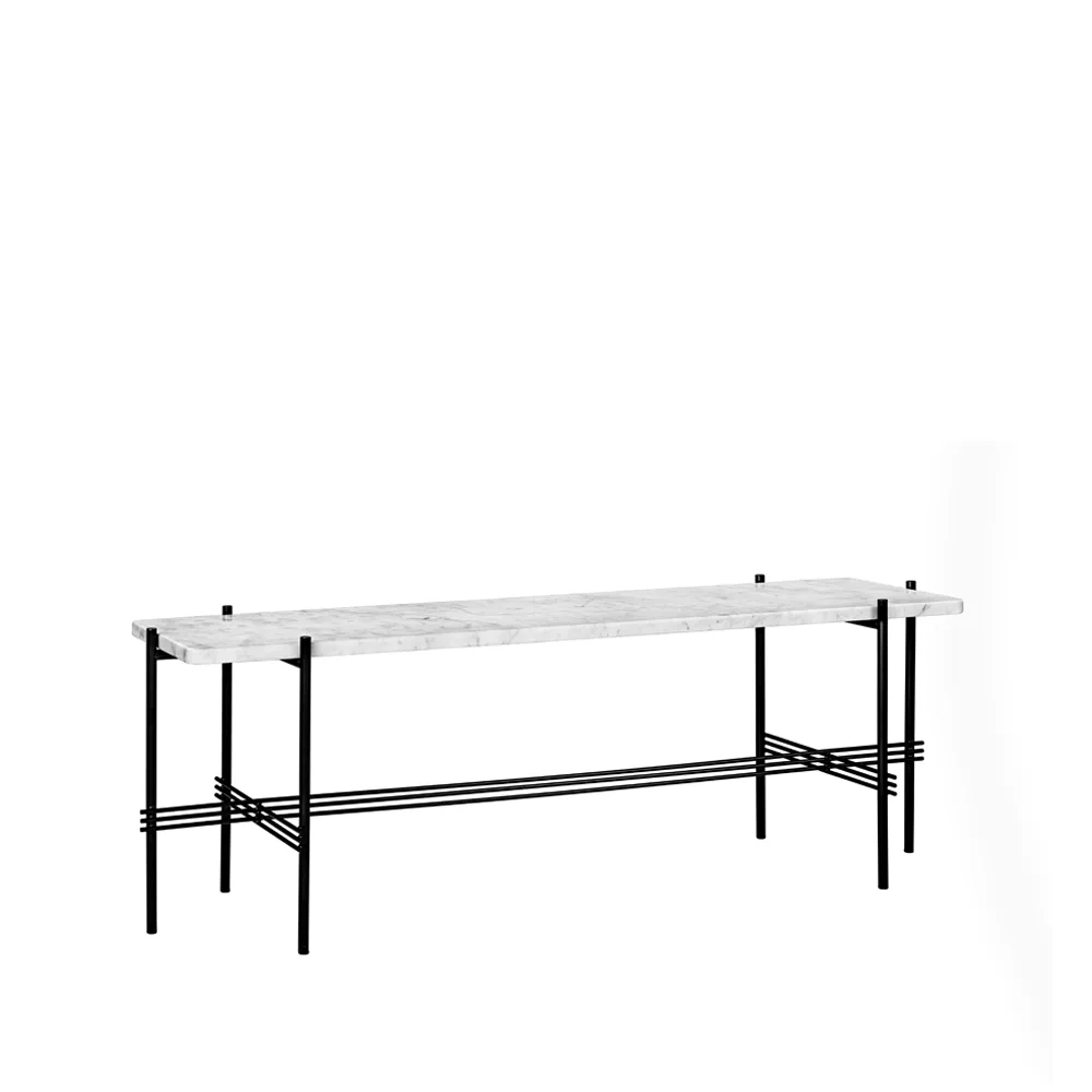 Desserte TS Console 1, marbre blanc, structure laquée noire GUBI